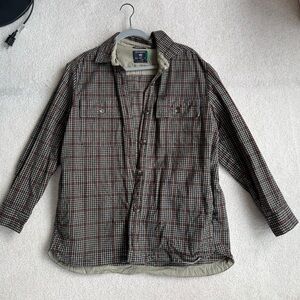 Dockers Women's Checkered Shirt Jacket - Black and Brown